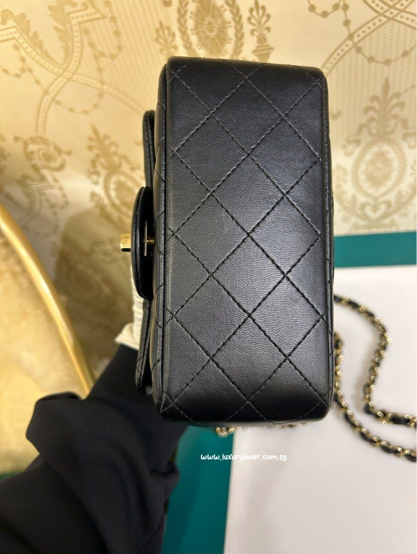 Thumbnail: Chanel Classic Mini Square Flap Black Lamb LGHW(Cash S$5,650)
