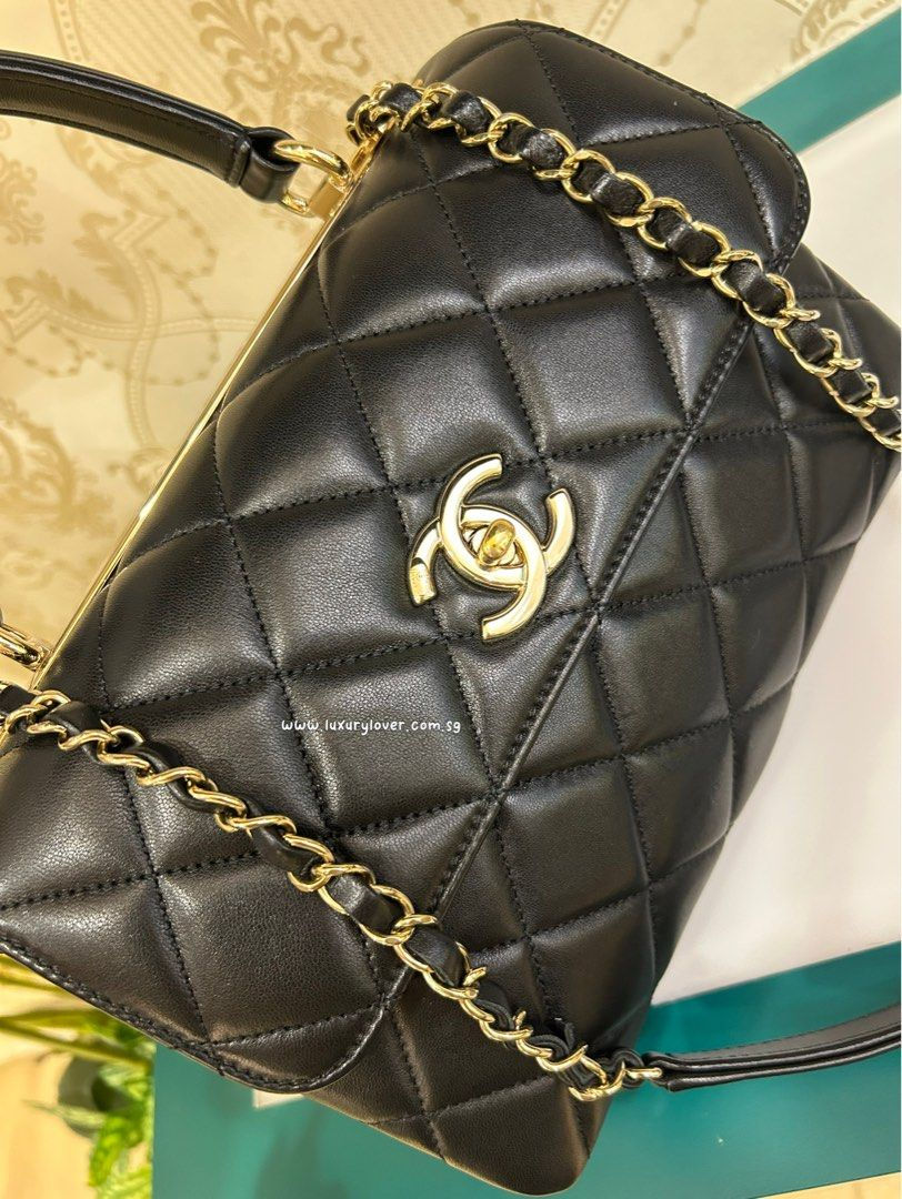 Thumbnail: #31 LNIB Chanel Trendy CC Small Flap Shoulder Bag Black Lamb LGHW