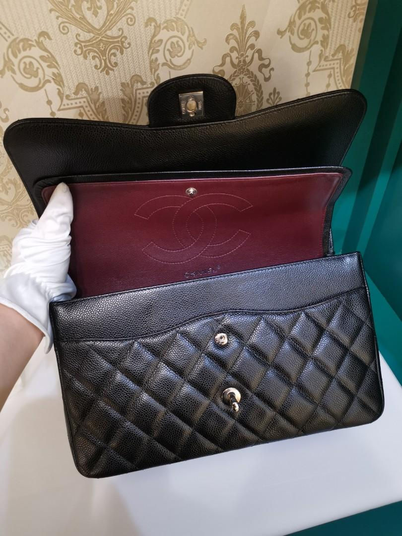 Thumbnail: #24 LNIB Chanel Jumbo Classic Double Flap Black Caviar SHW