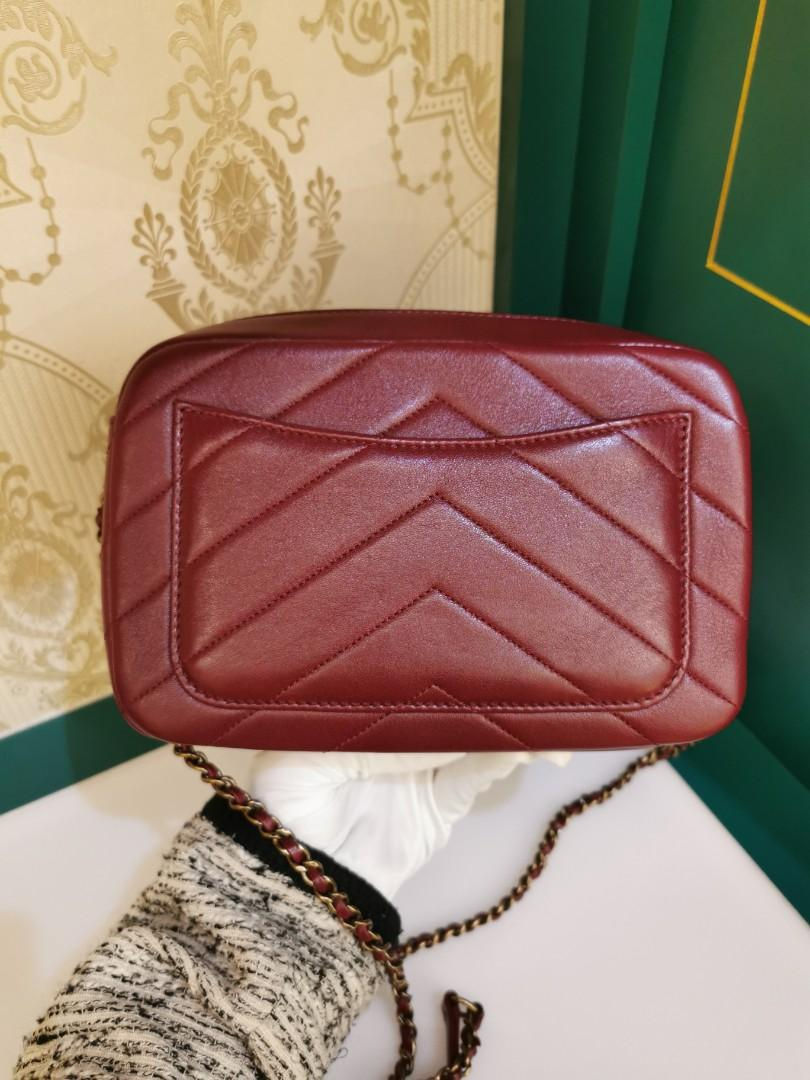 Thumbnail: #22 Like New Chanel Camera Case Burgundy Calf Aged GHW