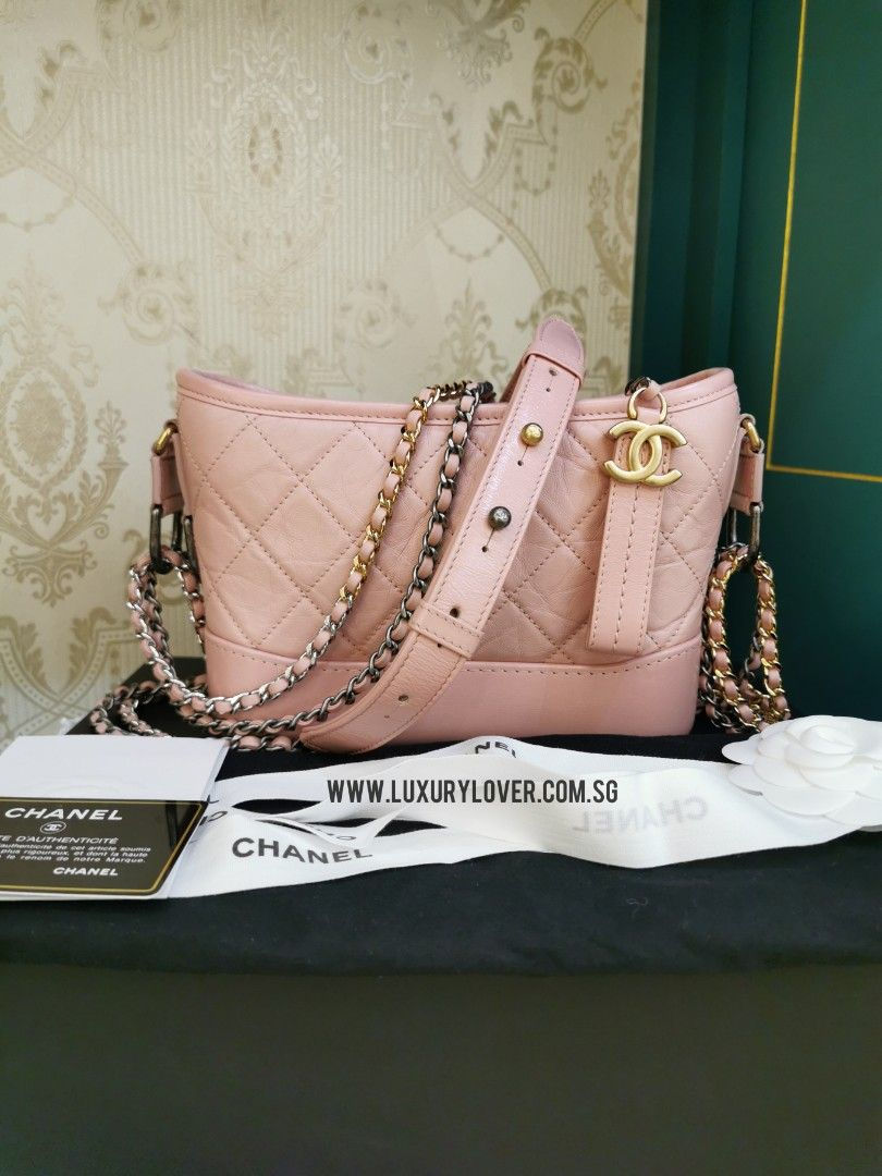 #27 LNIB Chanel Gabrielle Hobo Small Pink Distressed Calf 3HW