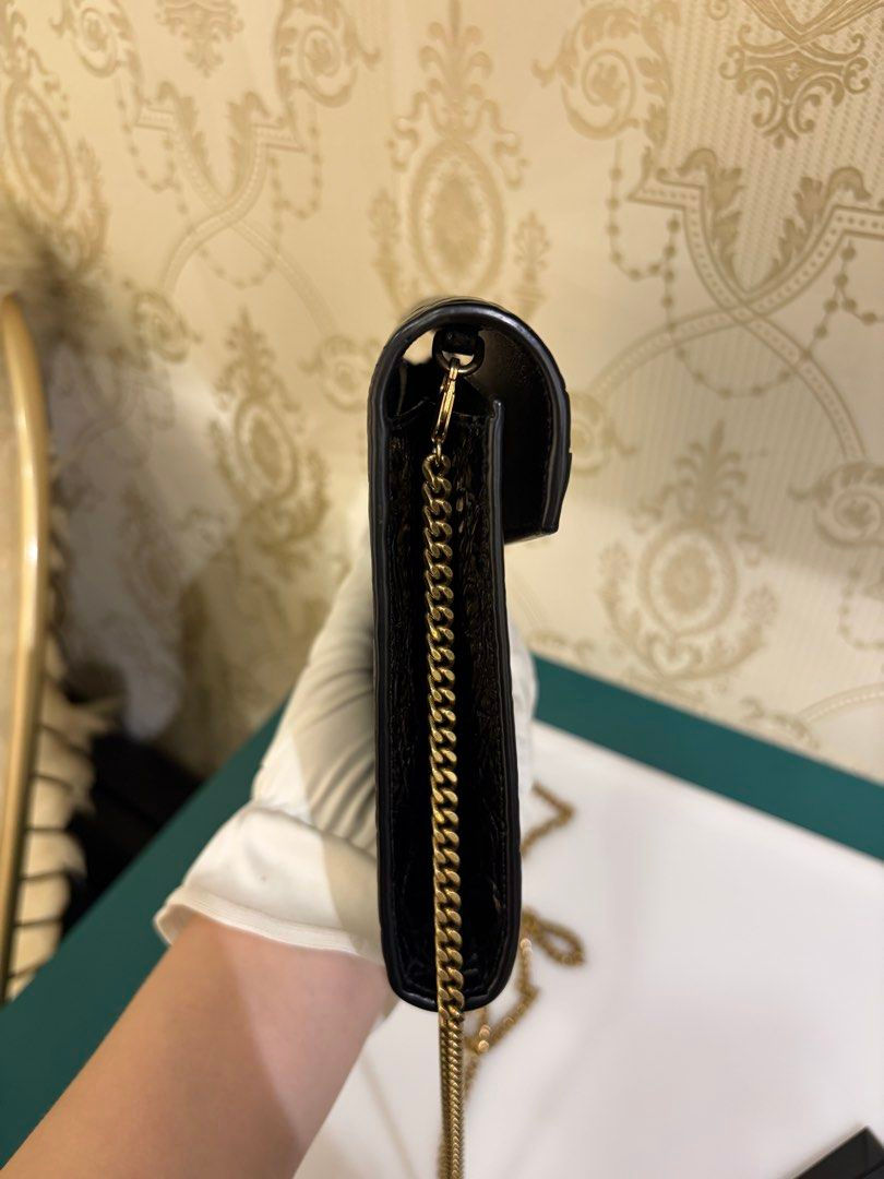 Thumbnail: YSL Cassandra Chain Bag Black Embossed Crocodile GHW(Cash S$1,350)