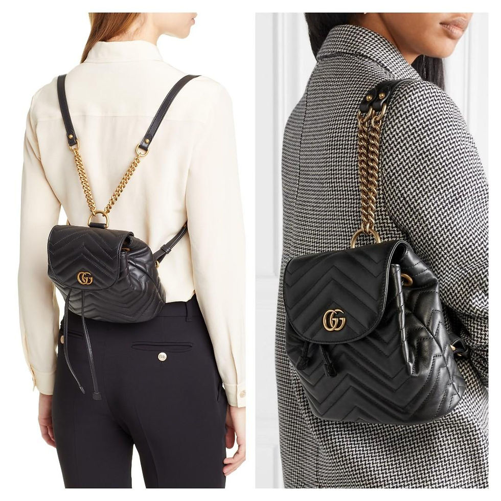 Thumbnail: LNIB Gucci Marmont Backpack Mini Black Calf GHW