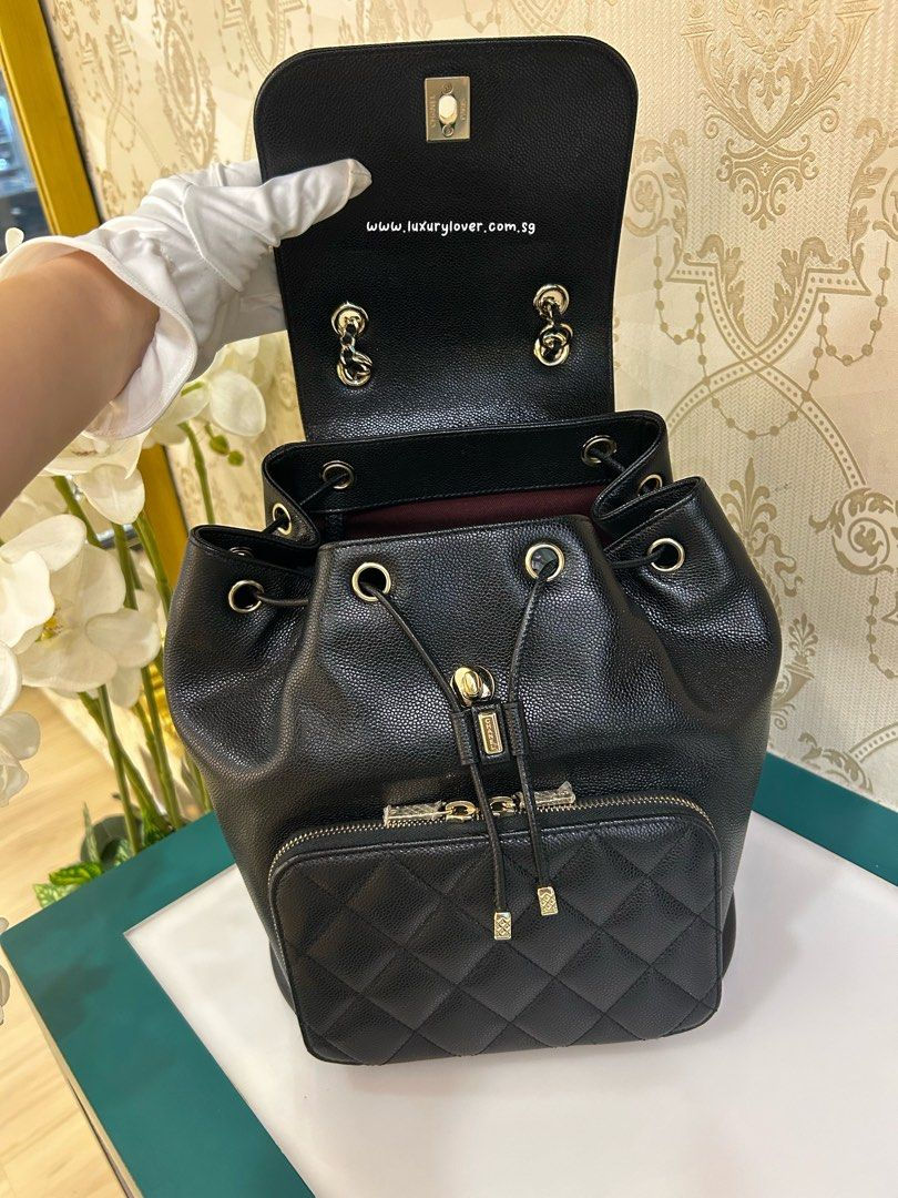 Thumbnail: BNIB Chanel 22B Business Affinity Backpack Black Shiny Caviar LGHW