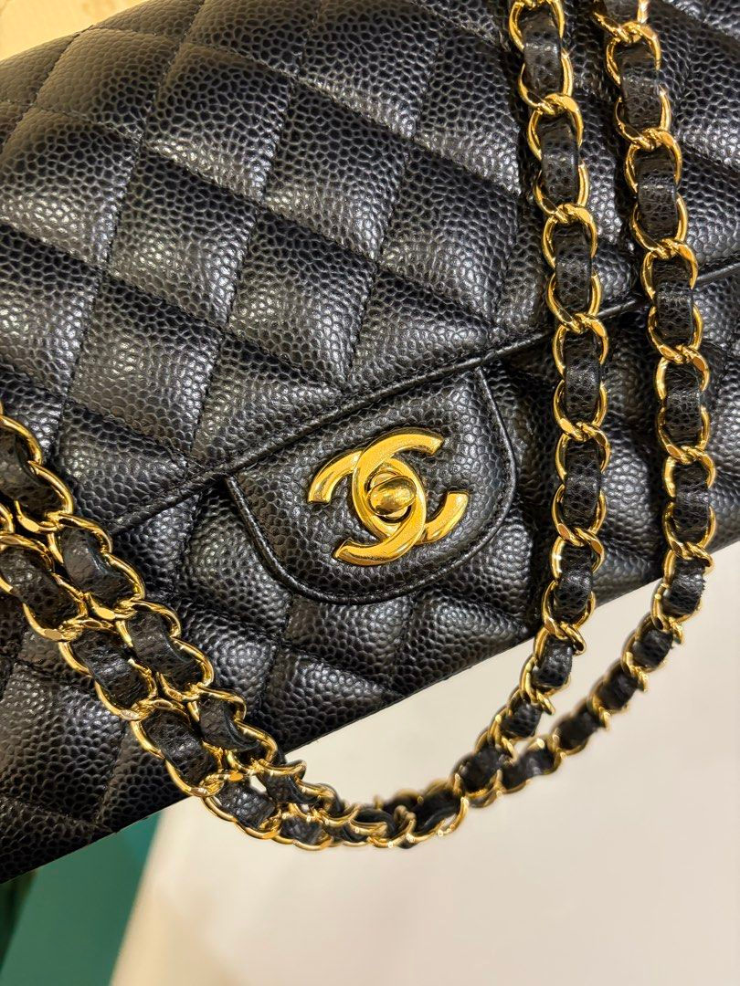 Thumbnail: Chanel Classic Double Flap Medium Black Caviar Gold Hardware(Cash S$8,250)