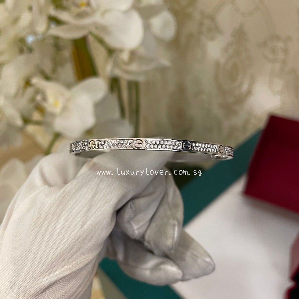 Thumbnail: LNIB Cartier Love Bracelet,Small Model,Paved,White Gold,Diamonds