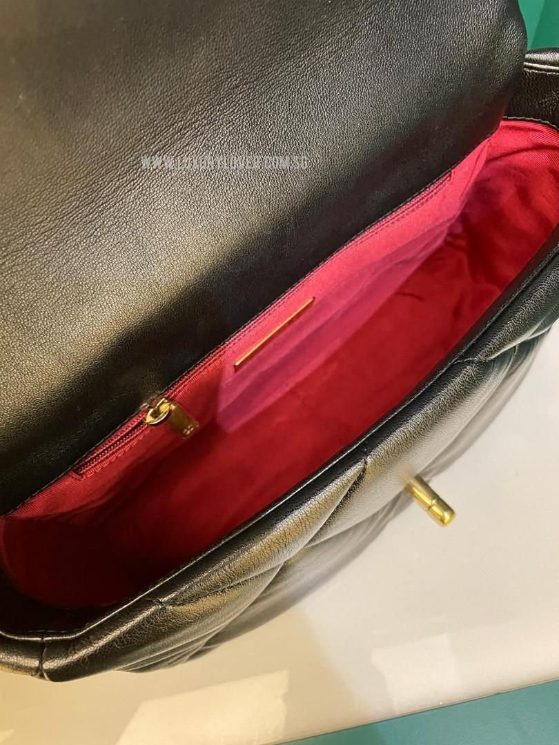 Thumbnail: LNIB Chanel 19 Bag Small Black Lamb 3HW