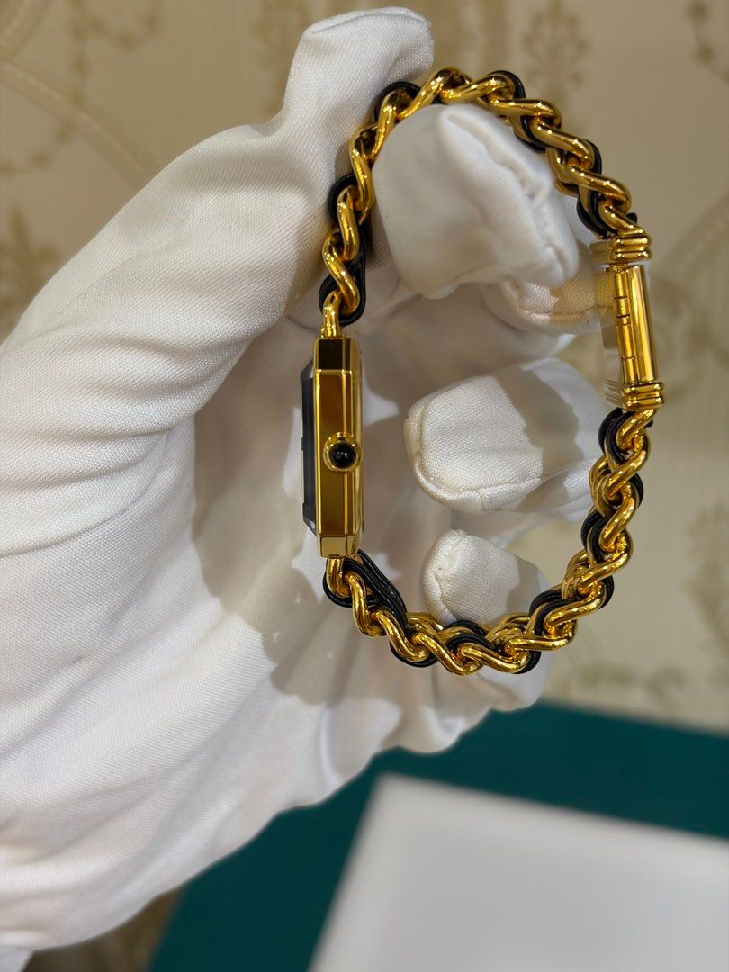 Thumbnail: Chanel Vintage Premiere Watch 1987 Size M Black Lamb 24K Gold(CashS$2,700)