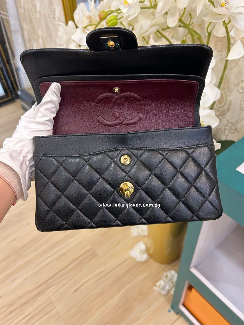 Thumbnail: #16 LNIB Chanel Classic Double Flap Small Black Lamb GHW