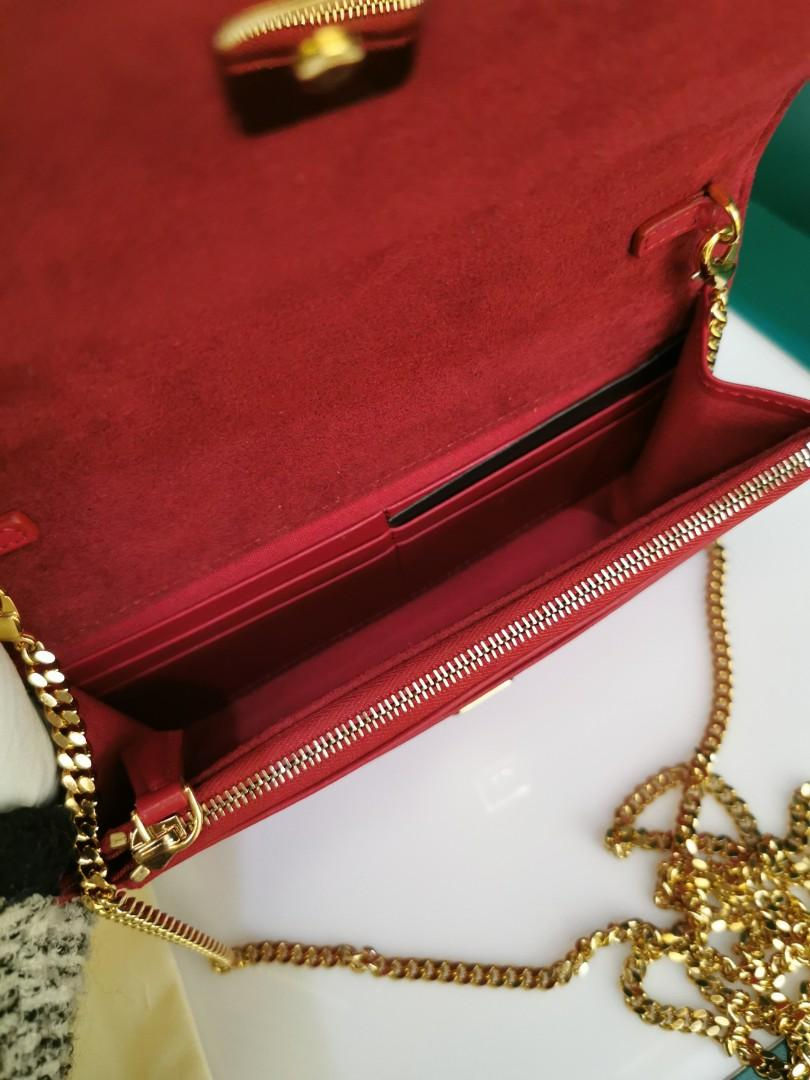 Thumbnail: LNIB Fendi WOC Embossed Eyebrow Strawberry Red Calf GHW 