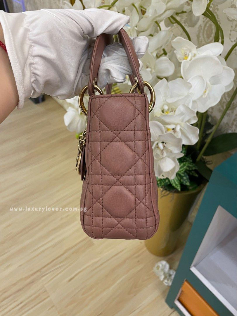 Thumbnail: Lady Dior Mini Petal Brick Lamb light GHW