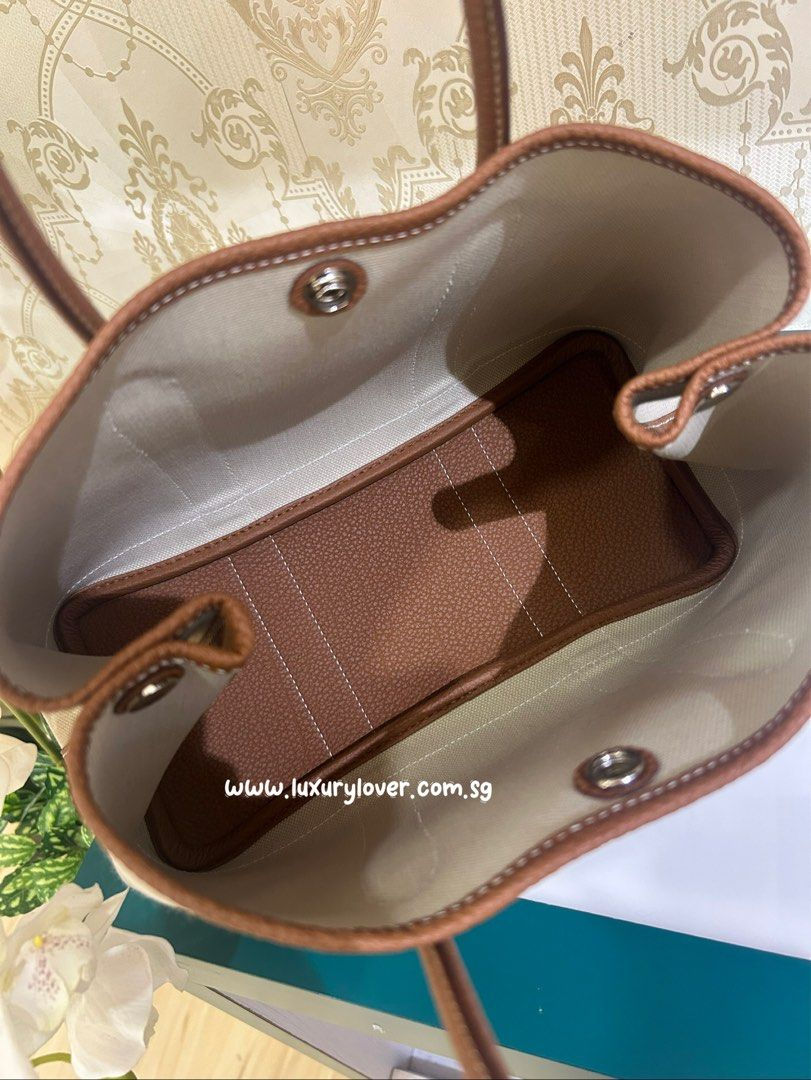 Thumbnail: LNIB Hermes Garden Party 30 Beton/Gold Canvas/Negonda PHW