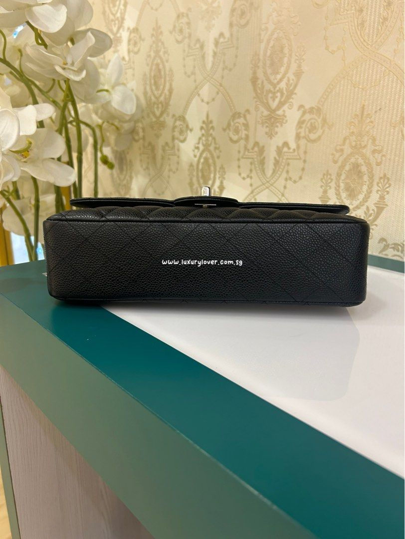 Thumbnail: #13 Chanel Classic Double Flap Medium Black Caviar SHW