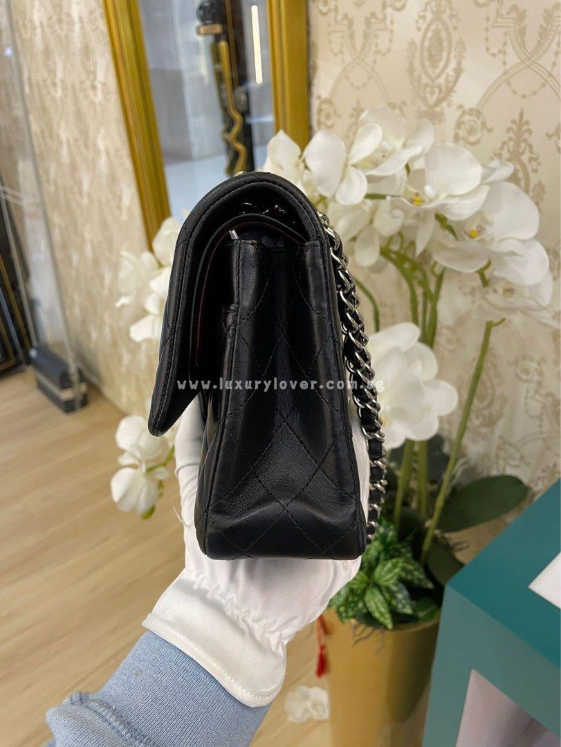 Thumbnail: #26 LNIB Chanel Classic Double Flap Medium Black Lamb SHW