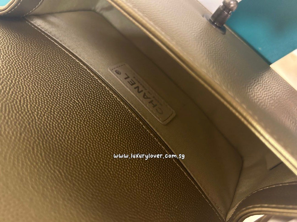 Thumbnail: #25 LNIB Chanel Boy Small Gold Caviar RHW