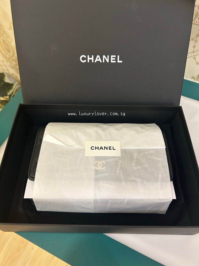Thumbnail: BNIB Chanel WOC Wallet On Chain Black Caviar LGHW