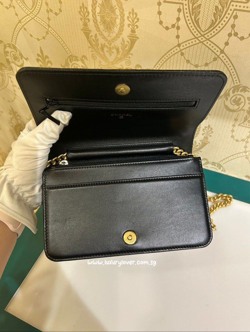 Thumbnail: LNIB Chanel boy WOC Black Caviar GHW