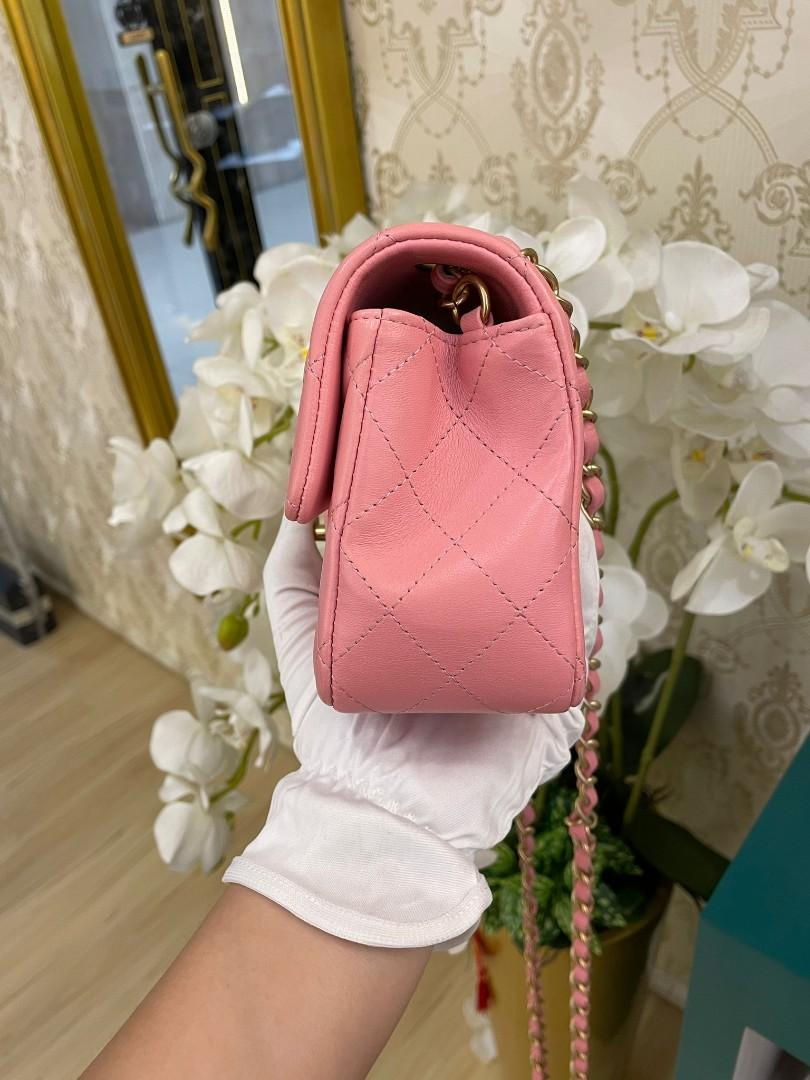 Thumbnail: #27 LNIB Chanel Mini Rectangle Sakura Pink Lamb MGHW