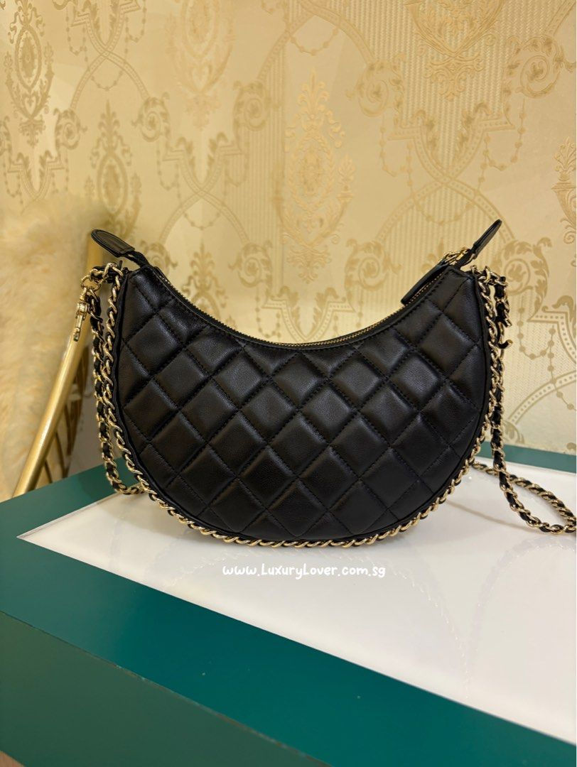 Thumbnail: Chanel 23P Hobo Bag Black Lamb Light Gold(CashS$4,380)