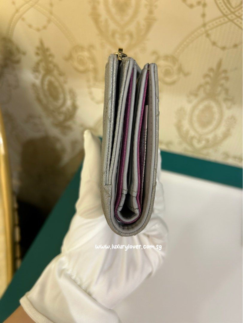 Thumbnail: Chanel 23B Small Zipped Wallet Grey Caviar GHW(Cash S$880)