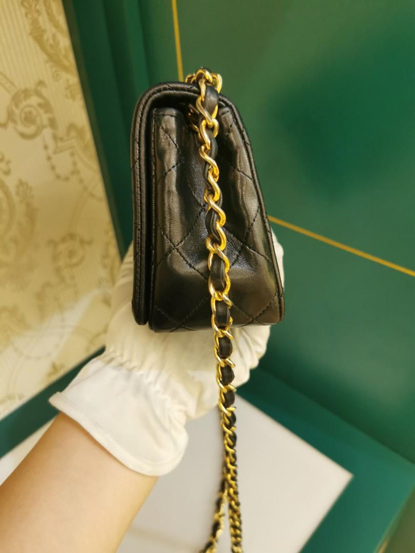 Thumbnail: #1 Like New Chanel Vintage Mini Flap Black Lamb 24K GHW