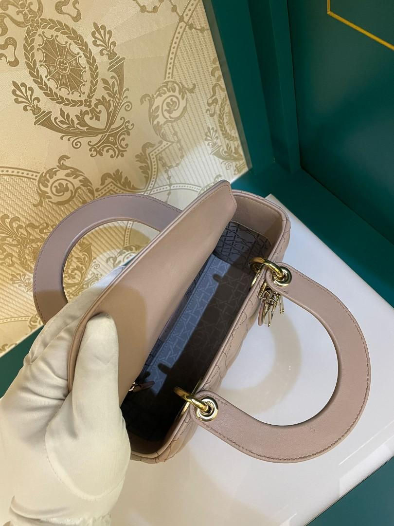 Thumbnail: Like New Lady Dior My ABC Dior Nude Beige Lamb GHW