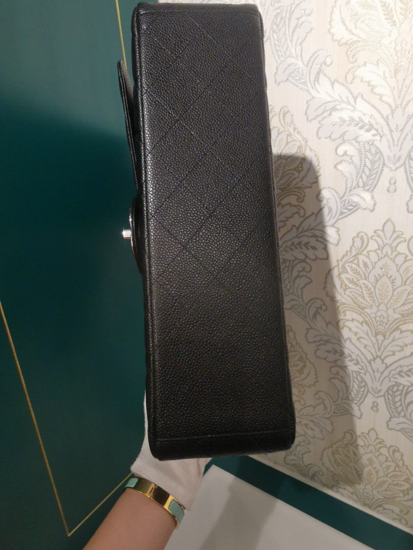 Thumbnail: #18 Brand New Chanel Maxi Double Flap Black Caviar with SHW