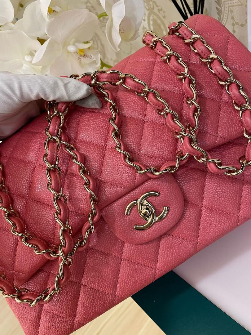 Thumbnail: #25 LNIB Chanel Jumbo Classic Double Flap Pearly Caviar Pink