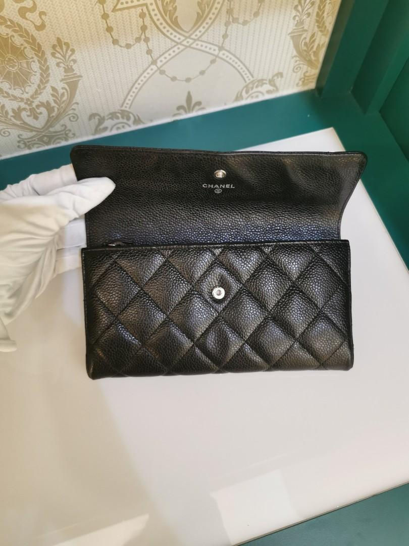 Thumbnail: #22 Excellent Chanel Timeless Classic Long Wallet Black Caviar SHW