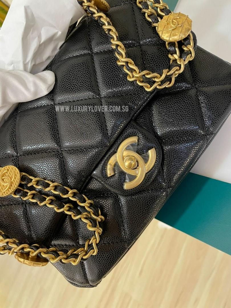 Thumbnail: BNIB Chanel "Twist Your Buttons" Small Black Caviar GHW
