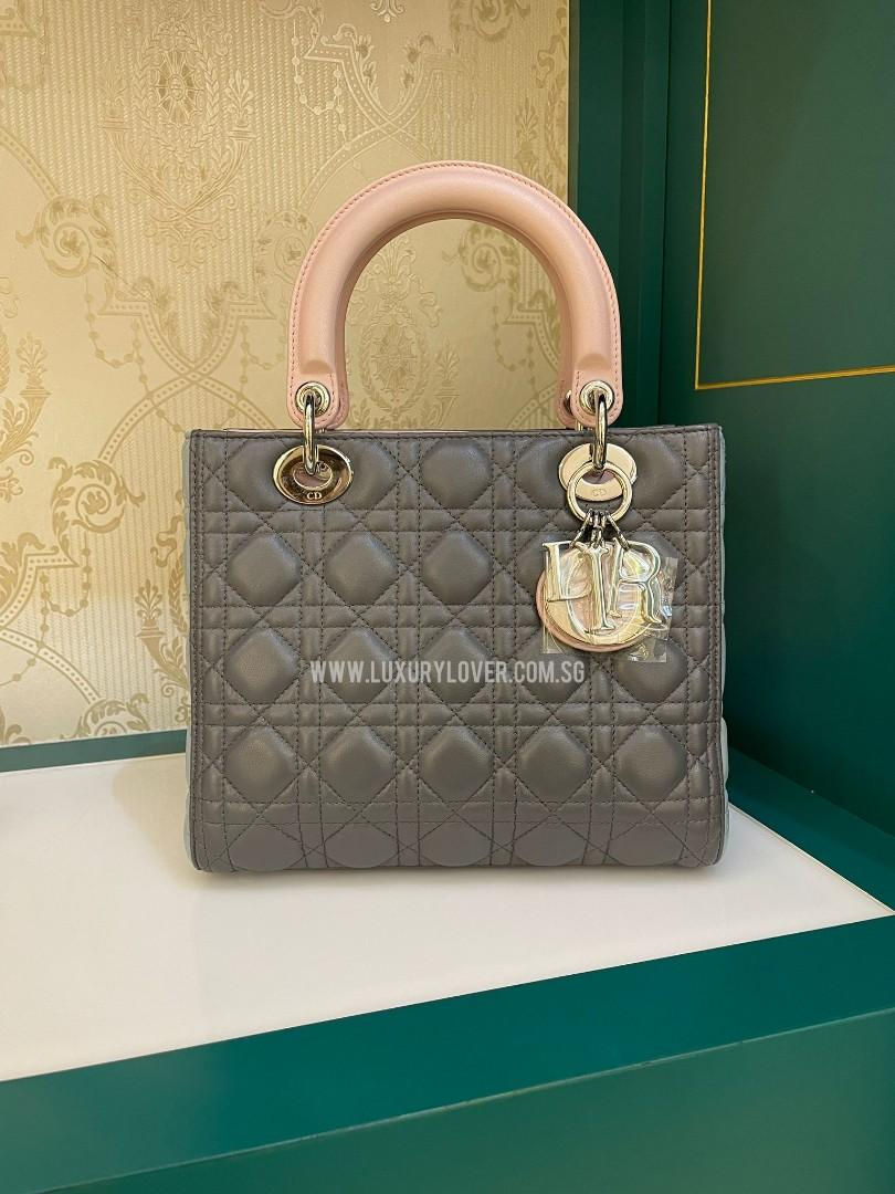 Thumbnail: Brand New Lady Dior Medium Trio Color Grey/Babe Blue/Pink Lamb SHW