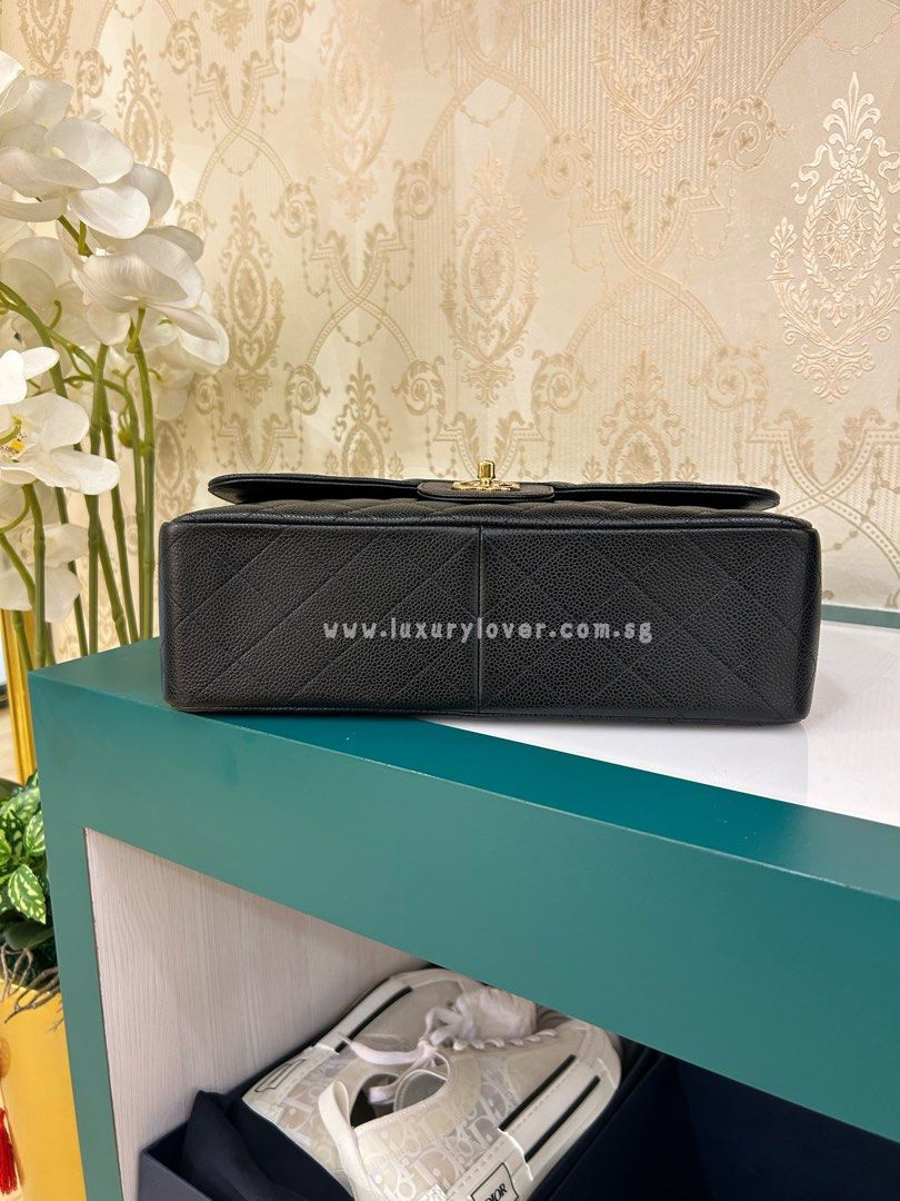 Thumbnail: #19 LNIB Chanel Jumbo Classic Double Flap Black Caviar GHW