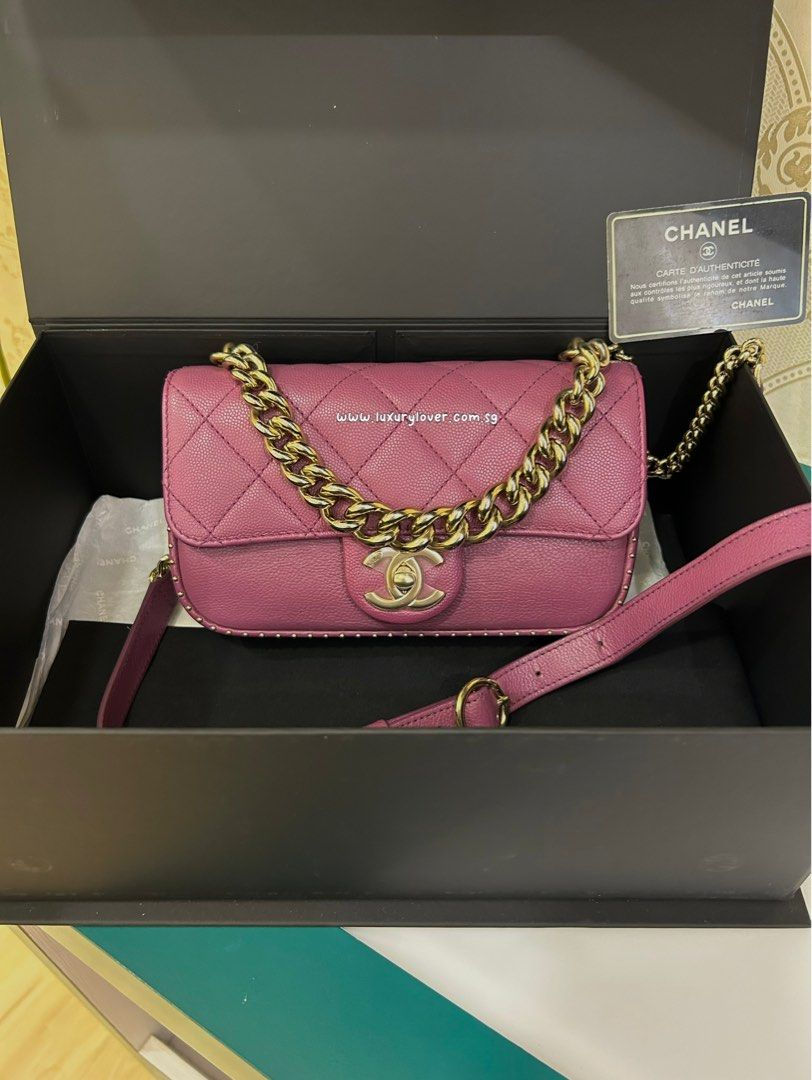 #24 LNIB Chanel Mini Flap Purple Caviar LGHW(Cash S$4,800)