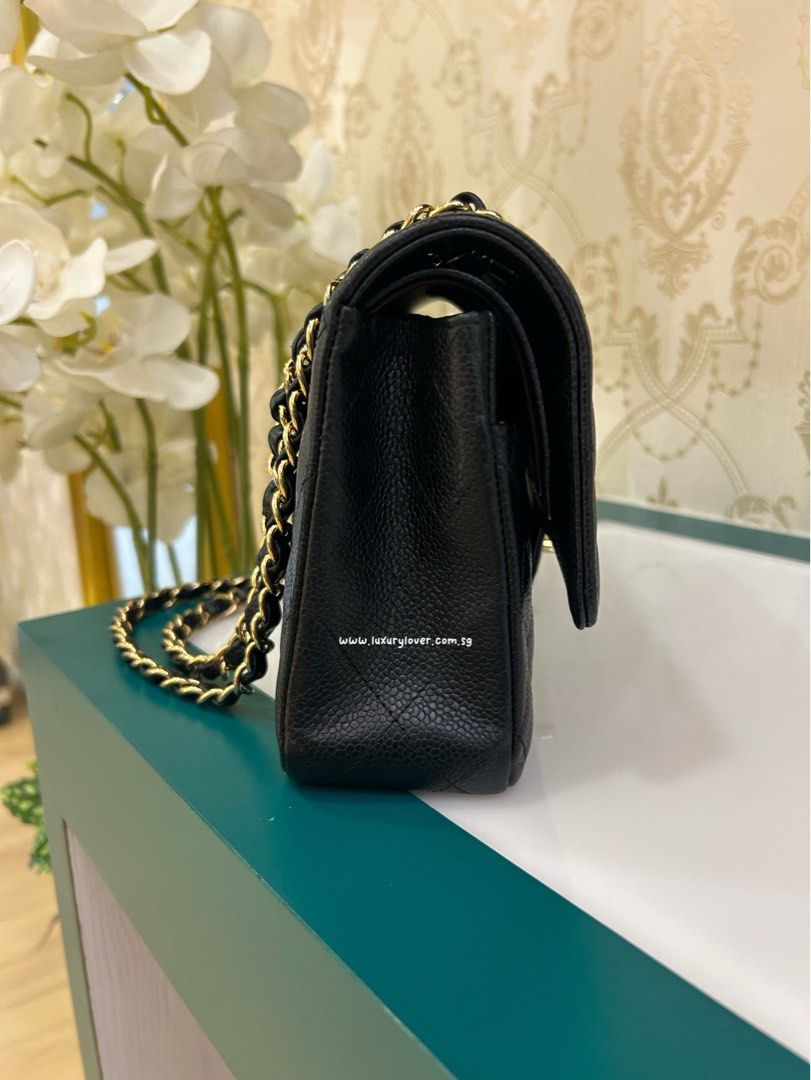 Thumbnail: #27 LNIB Chanel Medium Classic Double Flap Black Caviar GHW