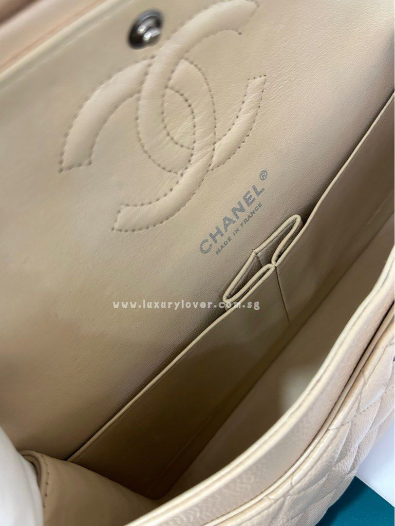 Thumbnail: #13 Chanel Classic Flap Medium Beige Caviar SHW