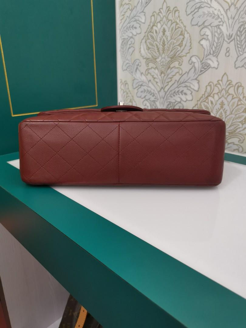 Thumbnail: #18 Chanel Jumbo Classic Double Flap Dark Red Caviar SHW