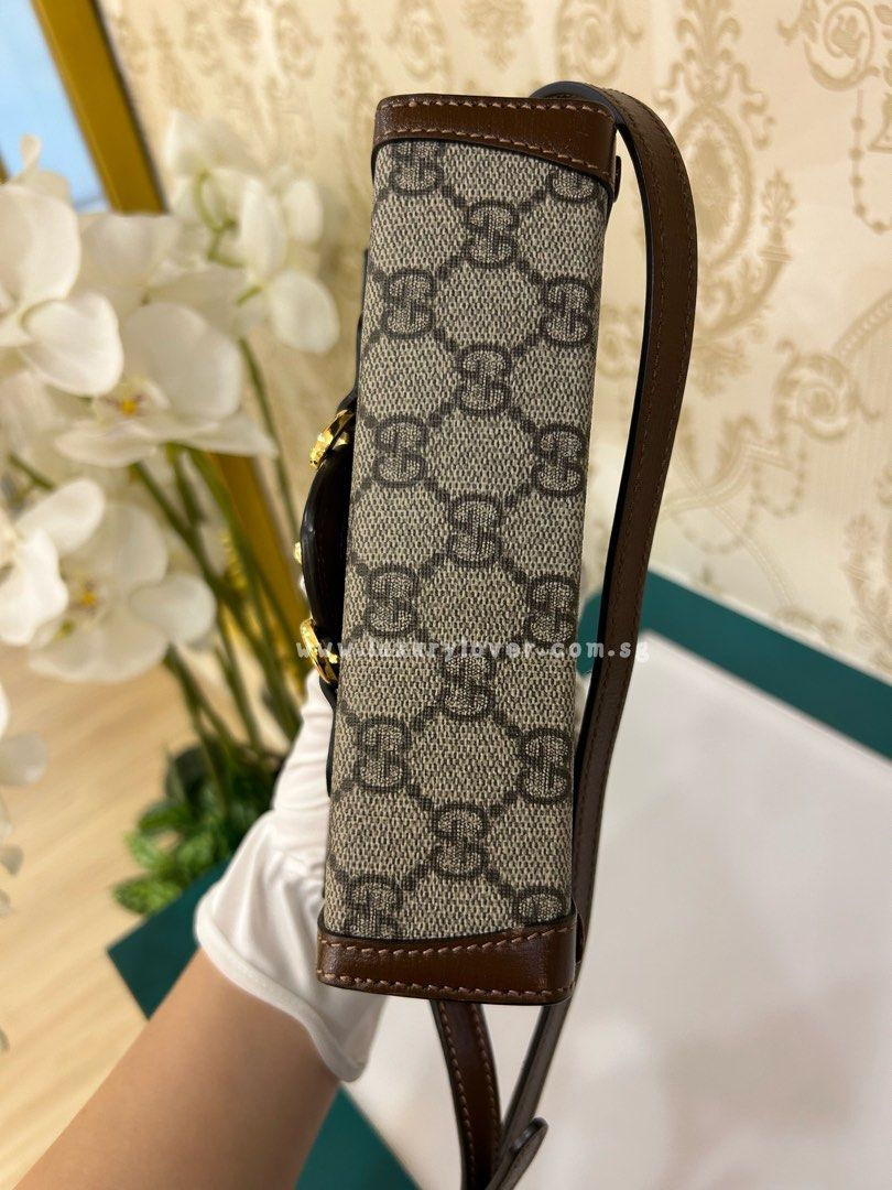 Thumbnail: Gucci Horsebit 1955 Mini Bag Monogram Canvas GHW