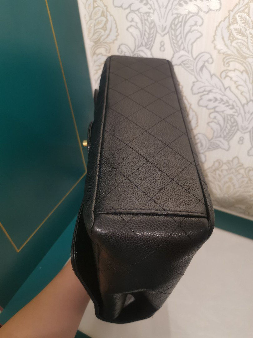 Thumbnail: Excellent condition Chanel Maxi Classic Single Flap Black Caviar with GHW