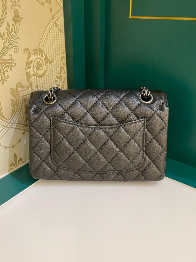 Thumbnail: #28 LNIB Chanel 2.55 Reissue Mini Flap Black Goatskin RHW