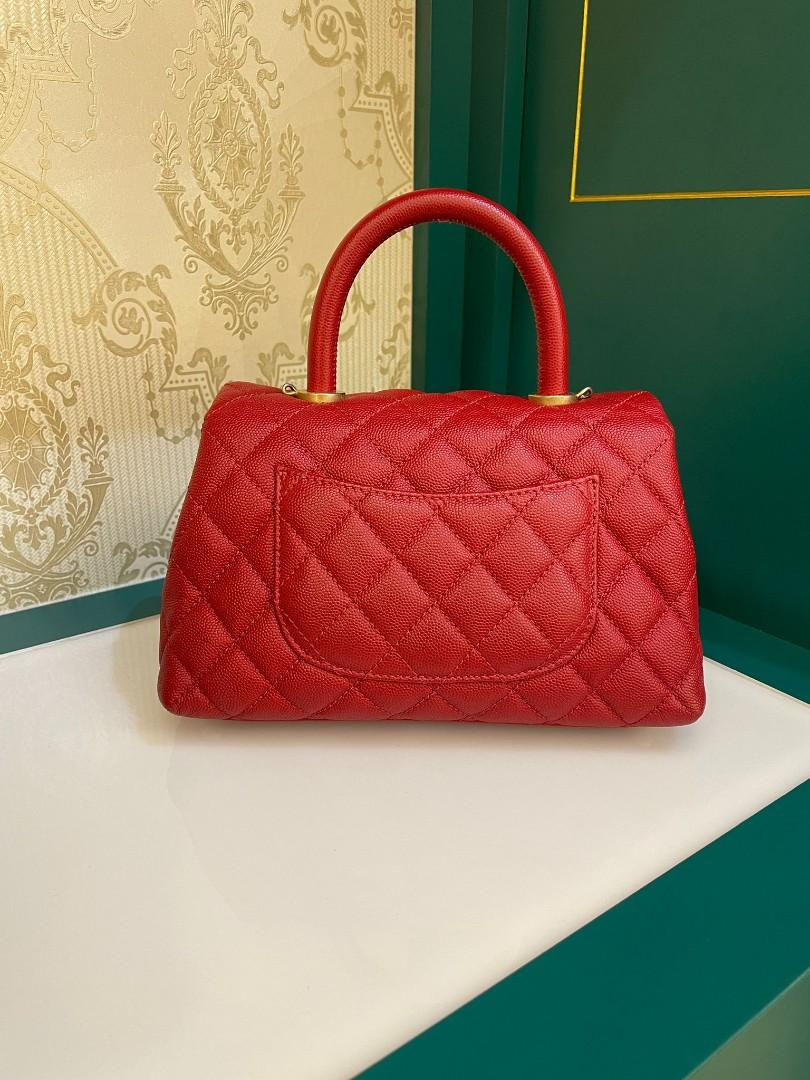 Thumbnail: #25 LNIB Chanel Coco Handle Mini/Small Red Caviar GHW