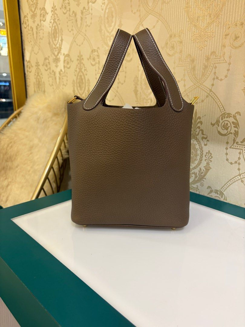 Thumbnail: Hermes Picotin 18 Etoupe Clemence GHW