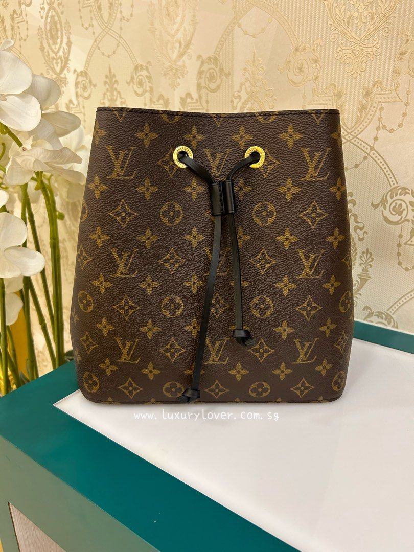 Thumbnail: Brand New LV Neonoe MM Black Monogram Canvas GHW