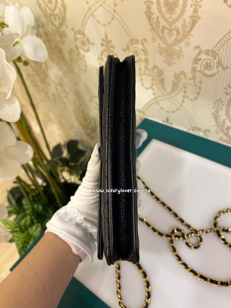 Thumbnail: #22 LN Chanel Wallet on Chain WOC Black Caviar GHW
