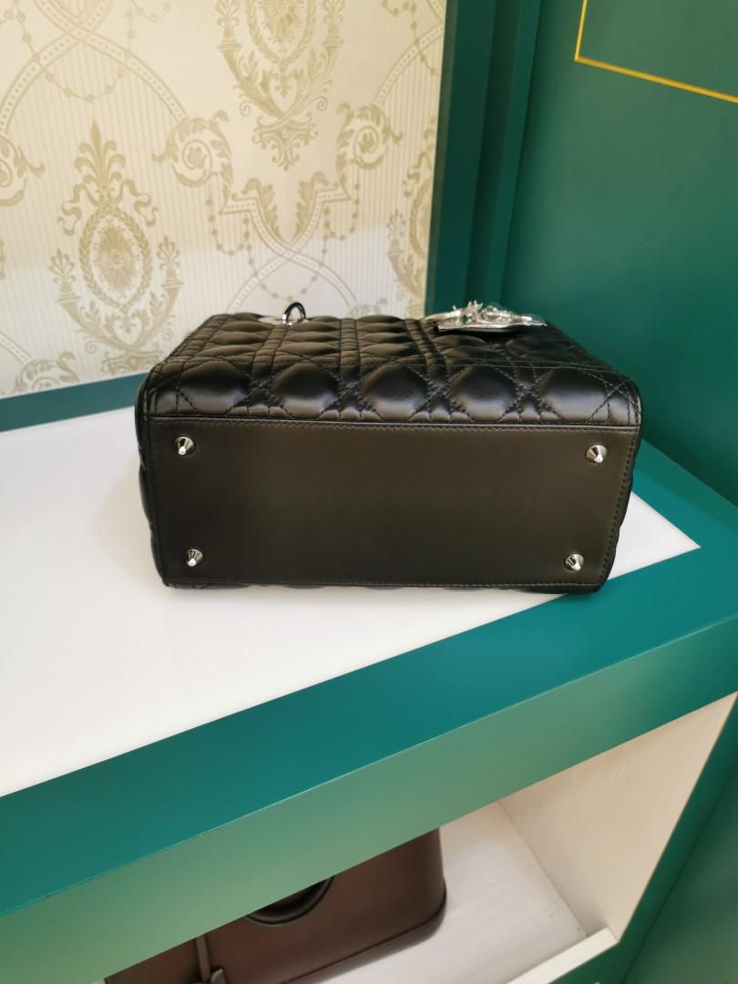 Thumbnail: Brand New Lady Dior Medium Black Lamb SHW