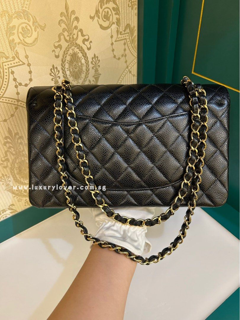 Thumbnail: #20 LNIB Chanel Classic Double Flap Medium Black Caviar GHW