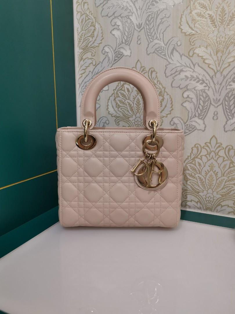 Thumbnail: Excellent My Lady Dior Small Powder Pink Lamb with light GHW