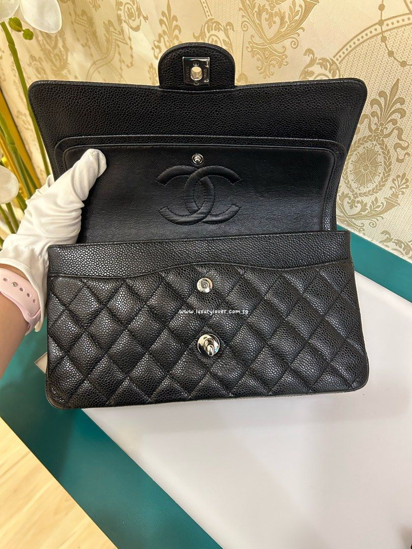 Thumbnail: #13 LNIB Chanel Classic Double Flap Medium Black Caviar SHW