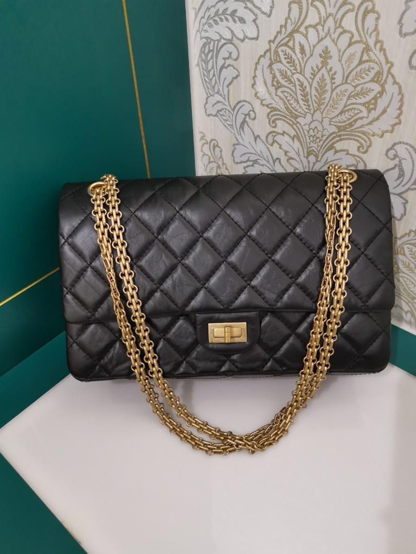 Thumbnail: #25 BNIB Chanel 2.55 Reissue 226 Black Distressed Calf with aged GHW