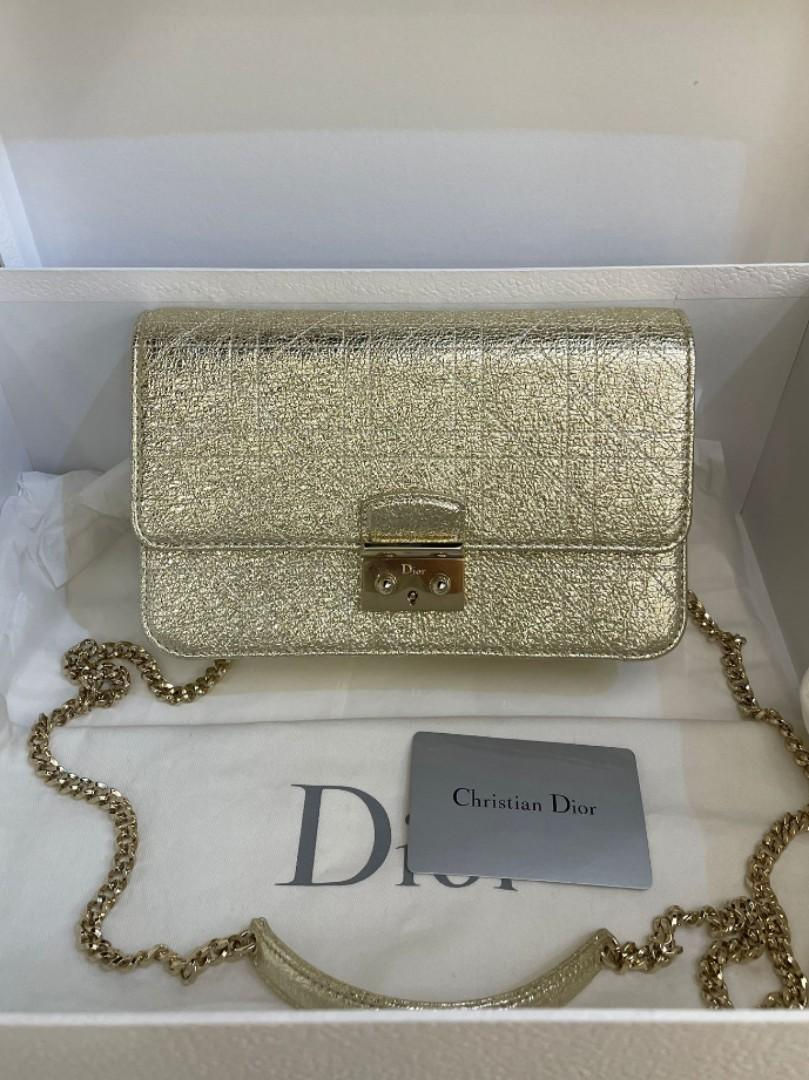LNIB Dior Wallet on Chain Gold Calf GHW