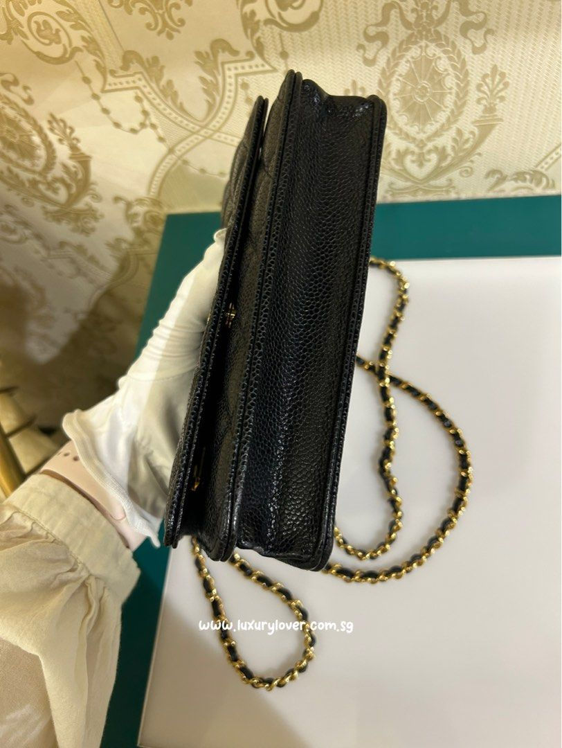 Thumbnail: BNIB Chanel Classic Wallet on Chain WOC Black Caviar GHW